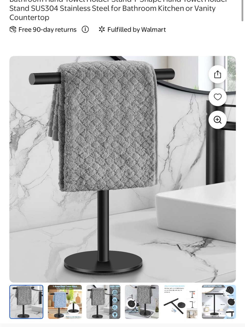 Brand new Matte Black Freestanding Towel Holder Stand